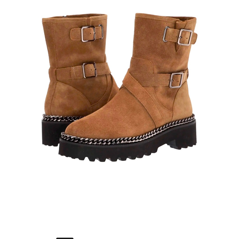 Vince Camuto light brown moto boots. Size 10